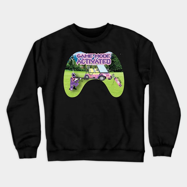 Gamer Mode Activated Pink golf course Crewneck Sweatshirt by Sublime Expressions